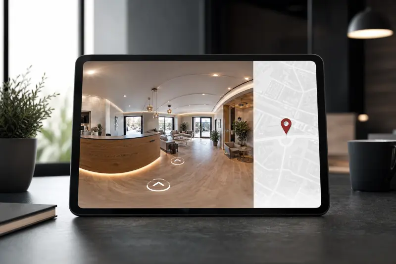 Street View und Kartenansicht auf Display