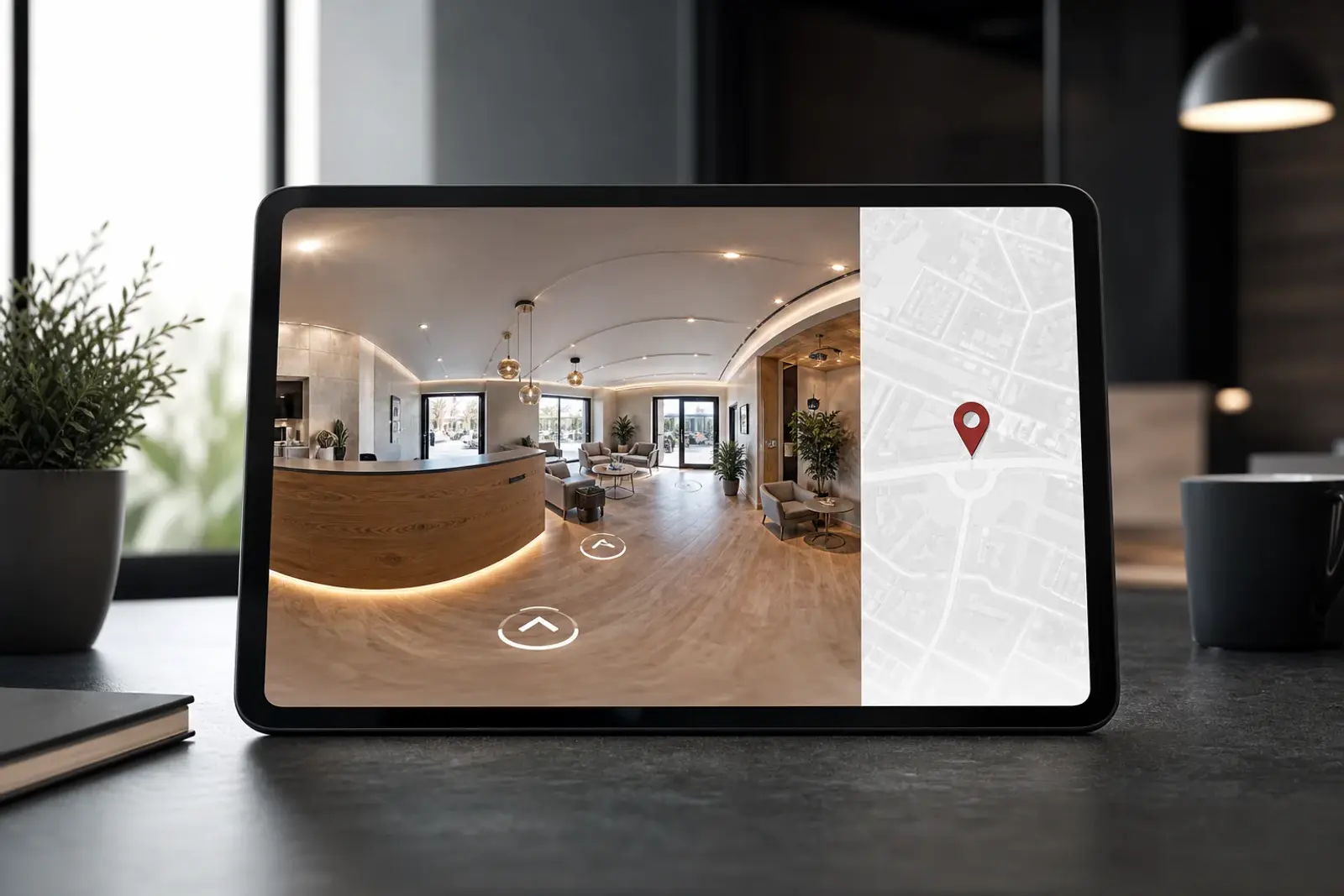 Street View und Kartenansicht auf Display